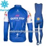 Set Fietsshirt Lange Mouw + Lange Koersbroek 2017 Quick-Step Floors Dames N001 Winter Thermal Fleece